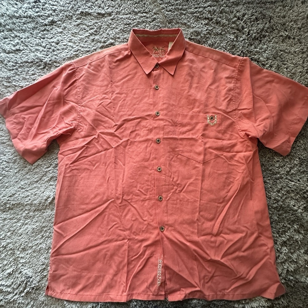 Bamboo Cay Men's Red Modal Shirt Size XL Button Up